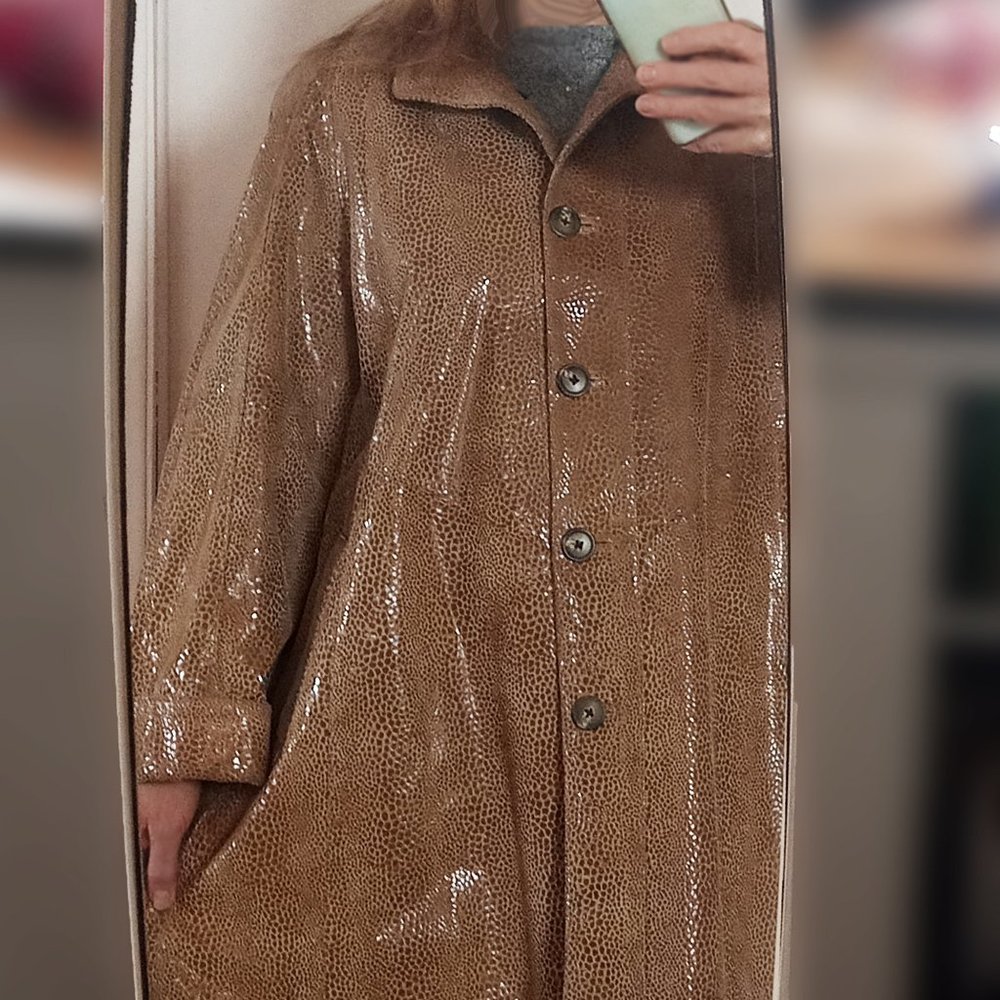 Beige suede trench coat
